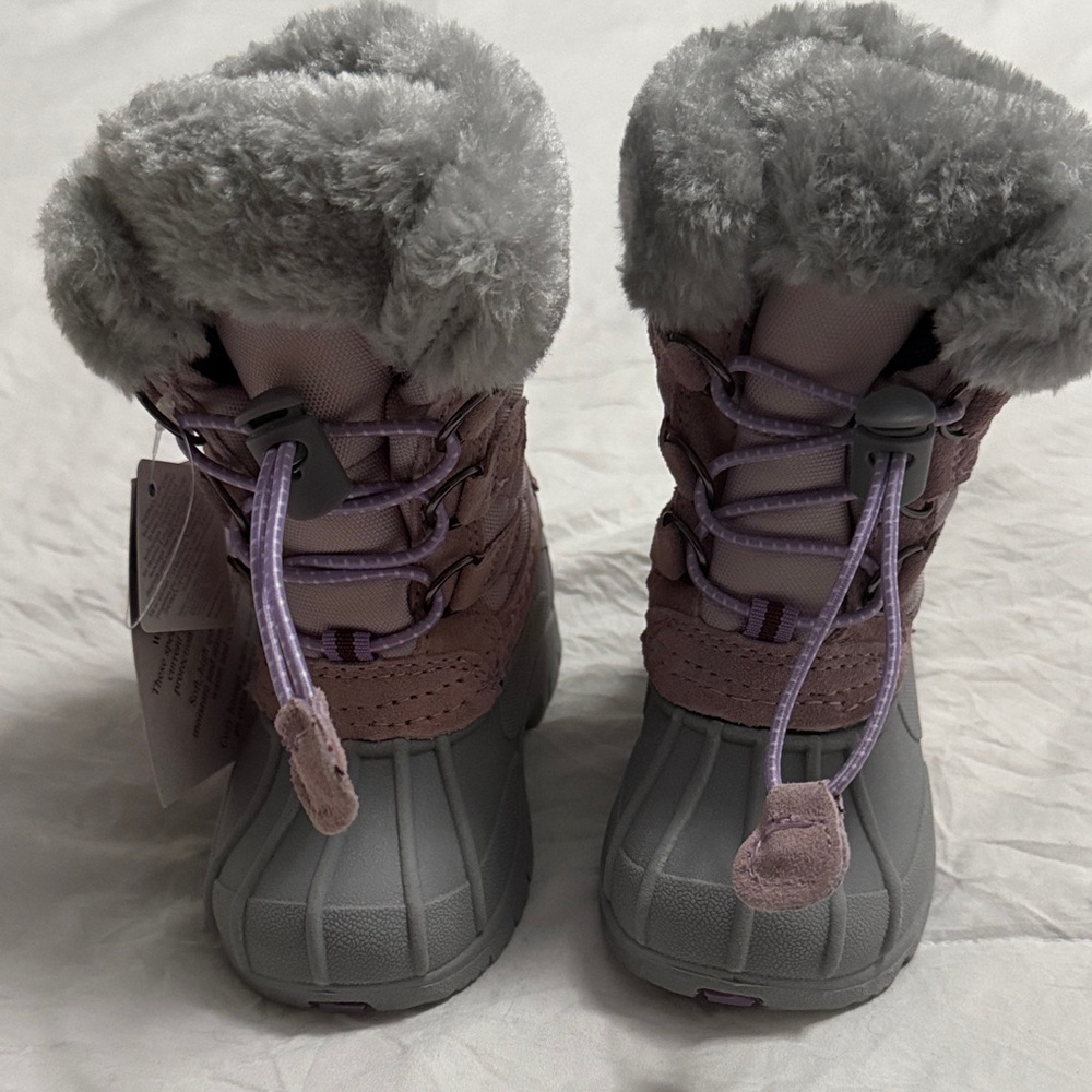 Totes kids Gray and Purple Winter Snow Boots 5T